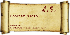 Labritz Viola névjegykártya